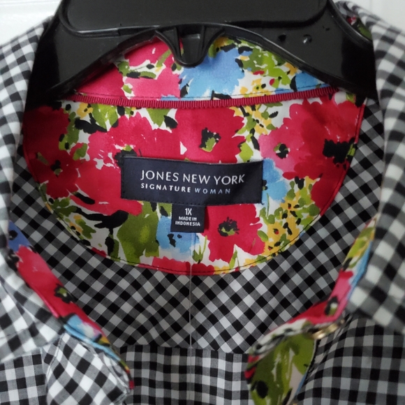 Jones New York checkered shirt / blouse NWT - Picture 3 of 7